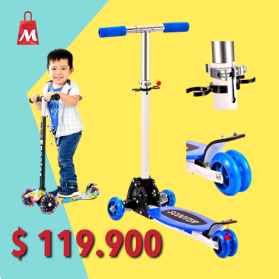 Patineta Monopatín Scooter Aluminio 4 Ruedas Escualizable