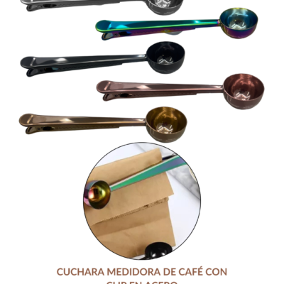 Cuchara De Café Clip Acero Inoxidable